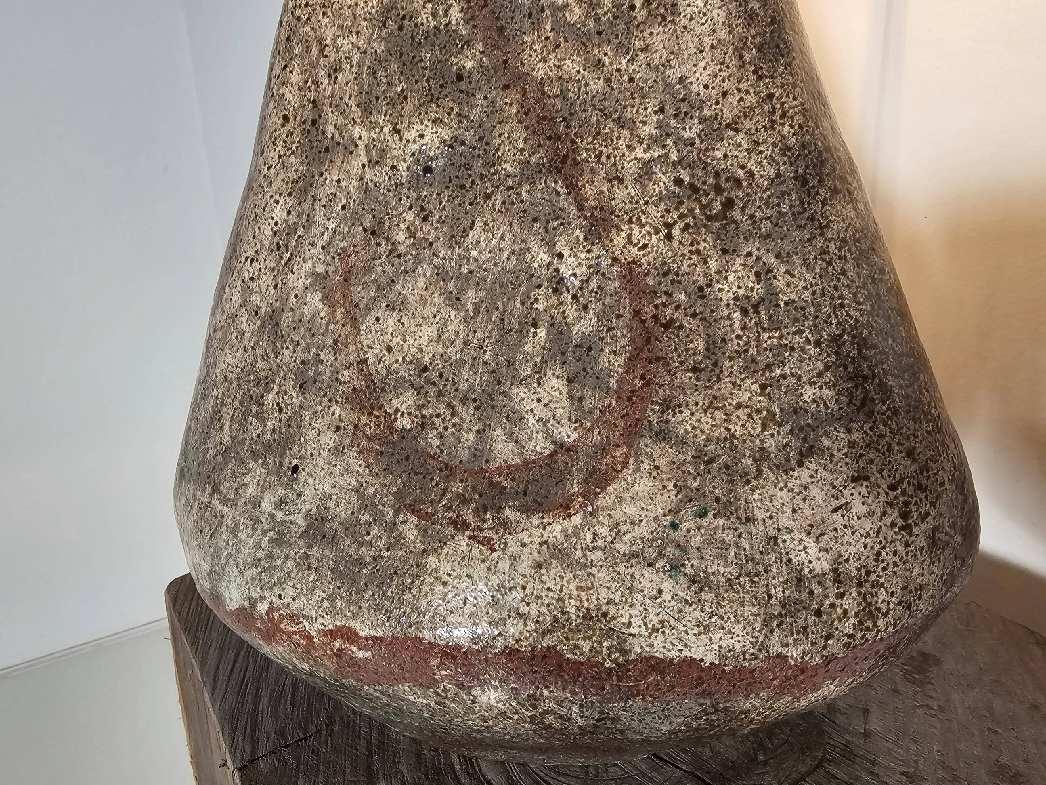 Hand-painted ceramic table lamp in Japanese style, 1970.