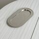 Small antique tray made of lightweight metal.