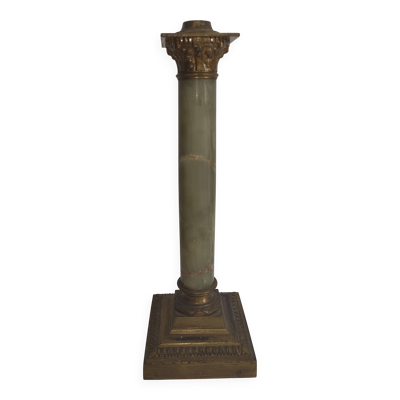Bougeoir colonne Napoléon III en onyx et bronze doré