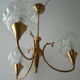 Lustre 3 branches vintage globes bullés