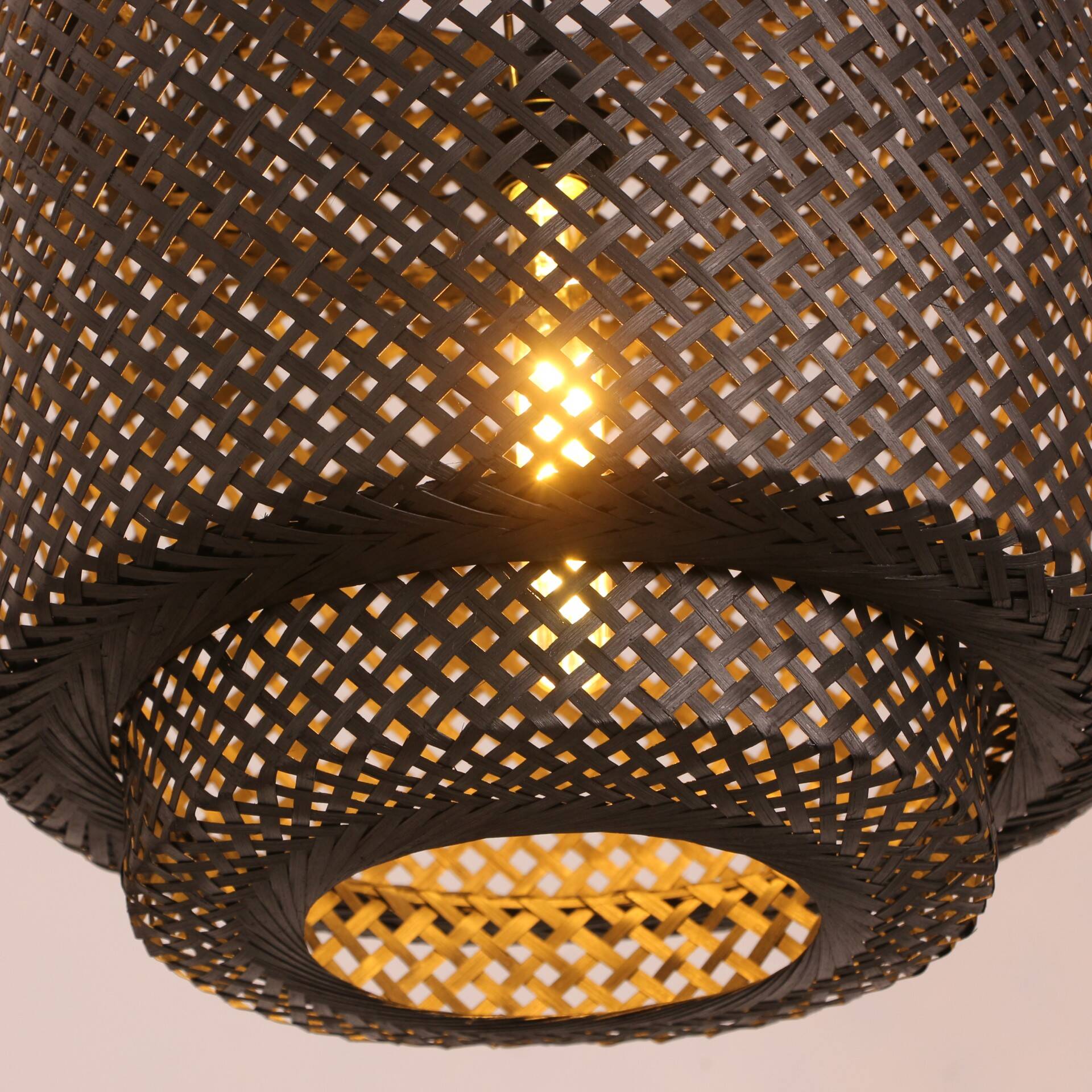 Handcrafted woven bamboo pendant light