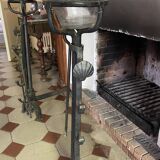pair of wrought iron rack and pinion
