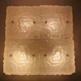 1960s Kalmar Franken Ceiling Lamp Ice Glass Design
