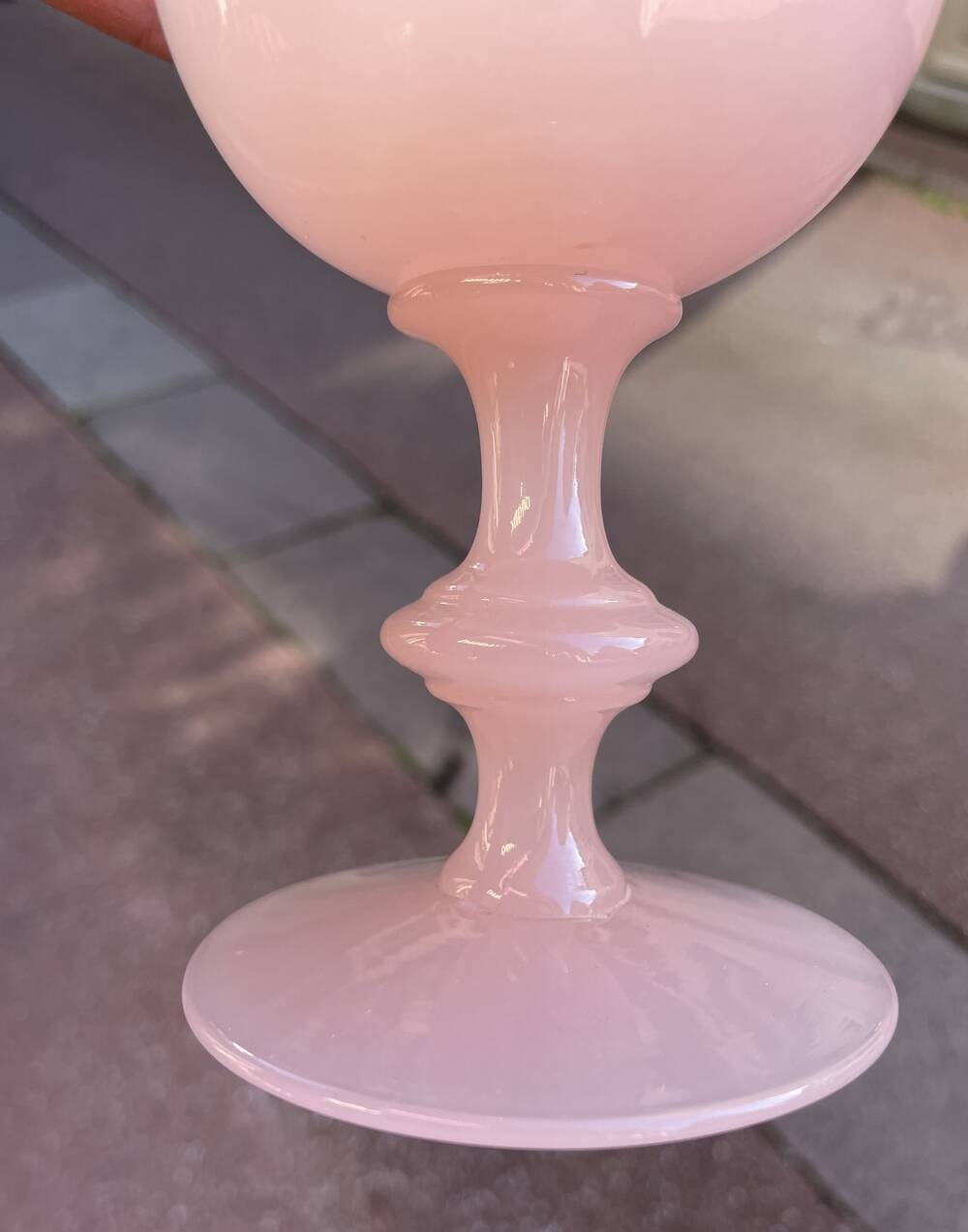 Pale pink opaline goblet glass