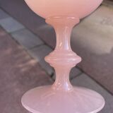 Pale pink opaline goblet glass