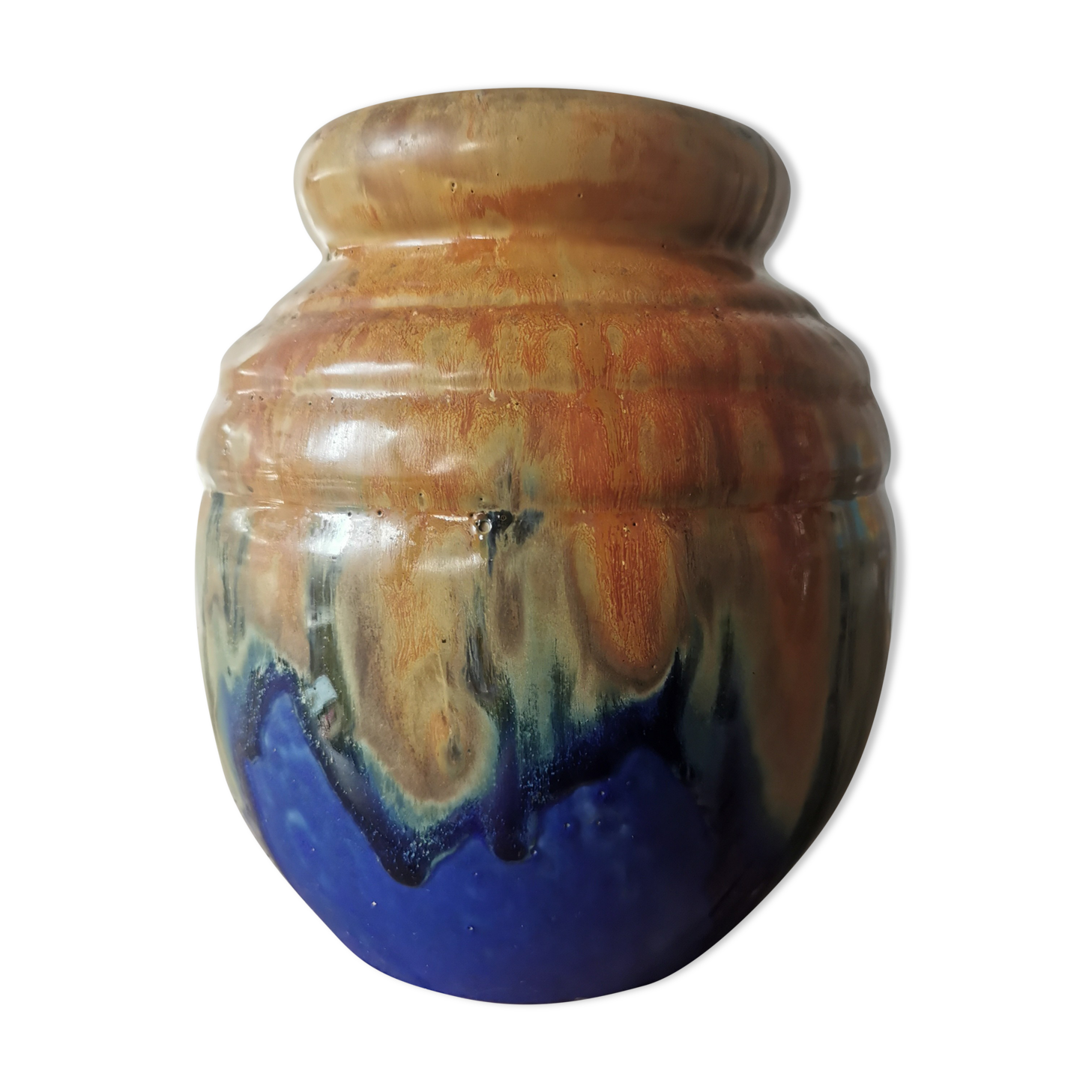 Enamelled sandstone vase G. Metenier