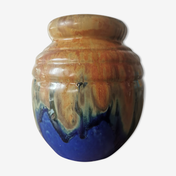 Enamelled sandstone vase G. Metenier