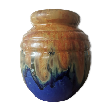 Enamelled sandstone vase G. Metenier