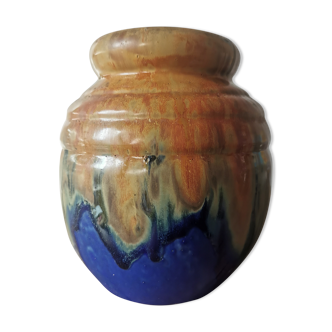Enamelled sandstone vase G. Metenier