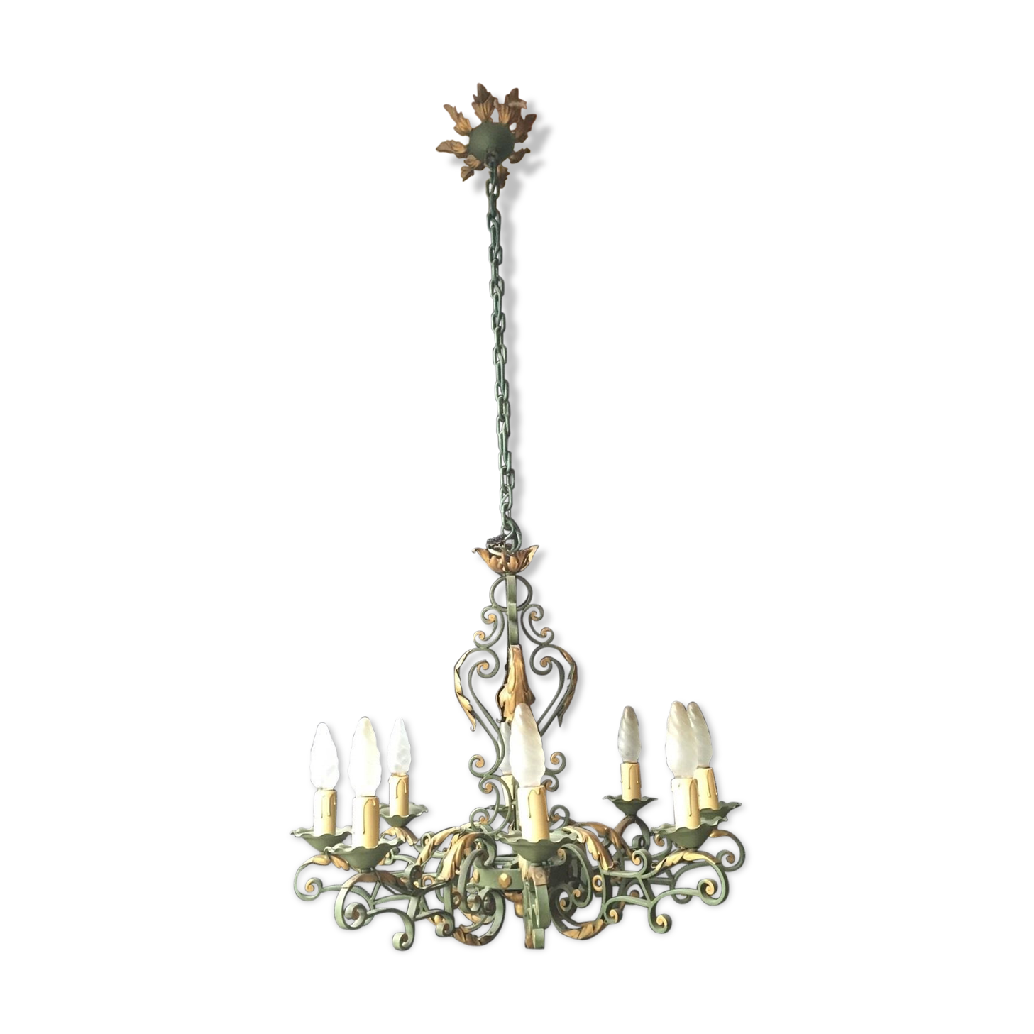 Wrought iron chandelier 1940