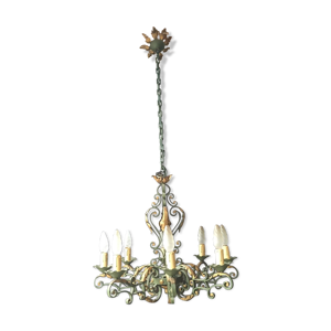 Lustre en fer forgé époque 1940