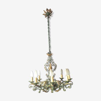 Wrought iron chandelier 1940