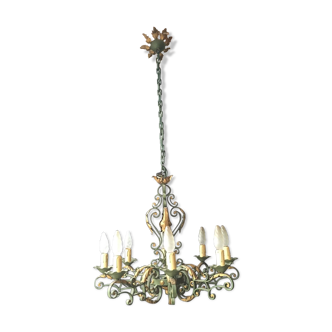 Lustre en fer forgé  époque 1940