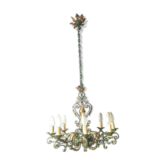 Wrought iron chandelier 1940