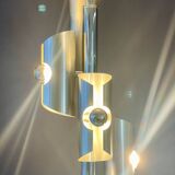 Designer Silver Lamp with Four Silver-Top Bulbs