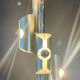 Designer Silver Lamp with Four Silver-Top Bulbs