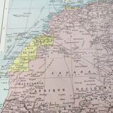 Carte ancienne Afrique occidentale et équatoriale Française en 1950 43x43cm