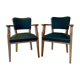 Paire de fauteuils bridge verts Art Déco