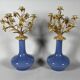 Pair of candelabra with flowers in Louis XV style, Napoleon III period.