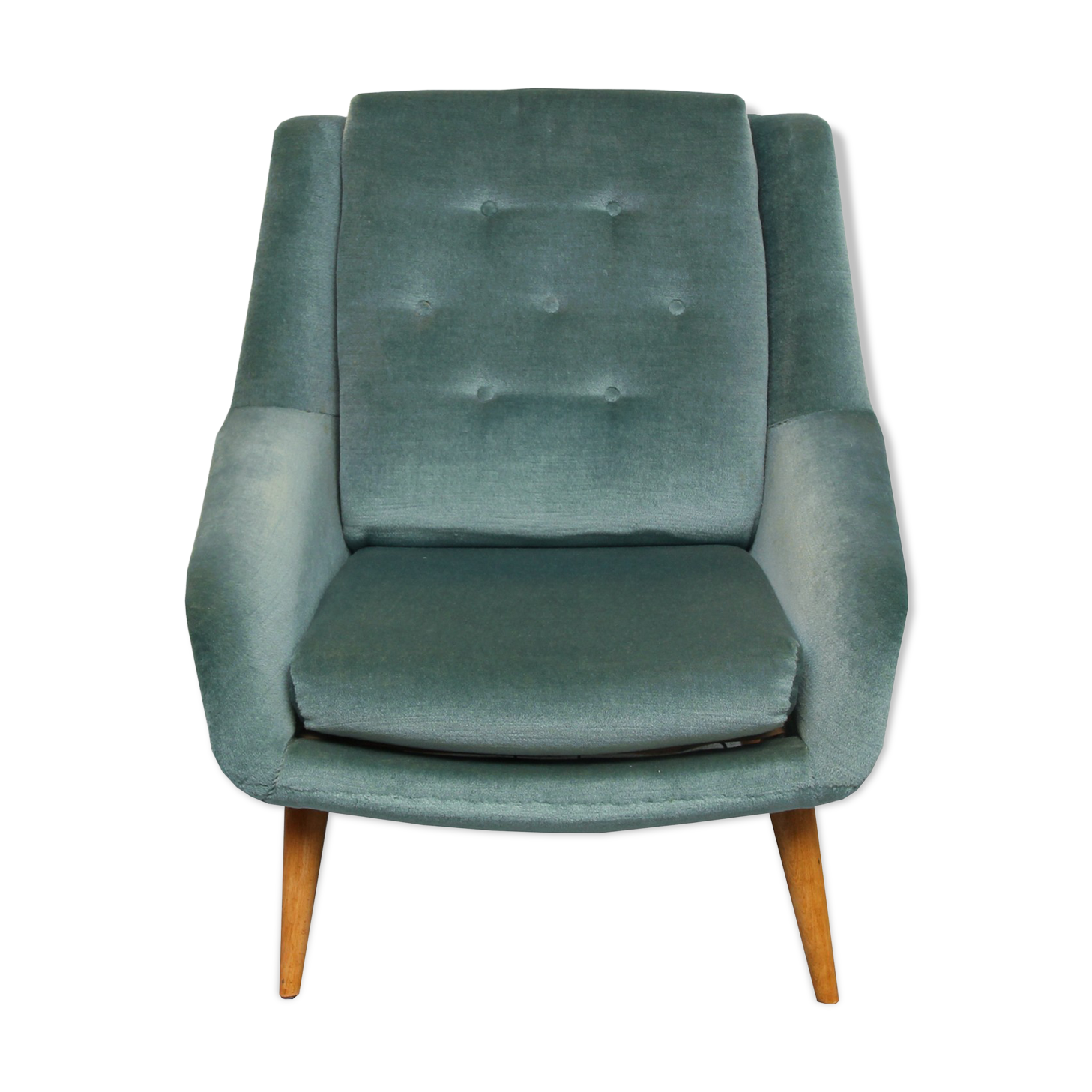 1950s clubchair in blue velour