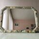 Vintage floral mirror in wood and cut glass, 80s
