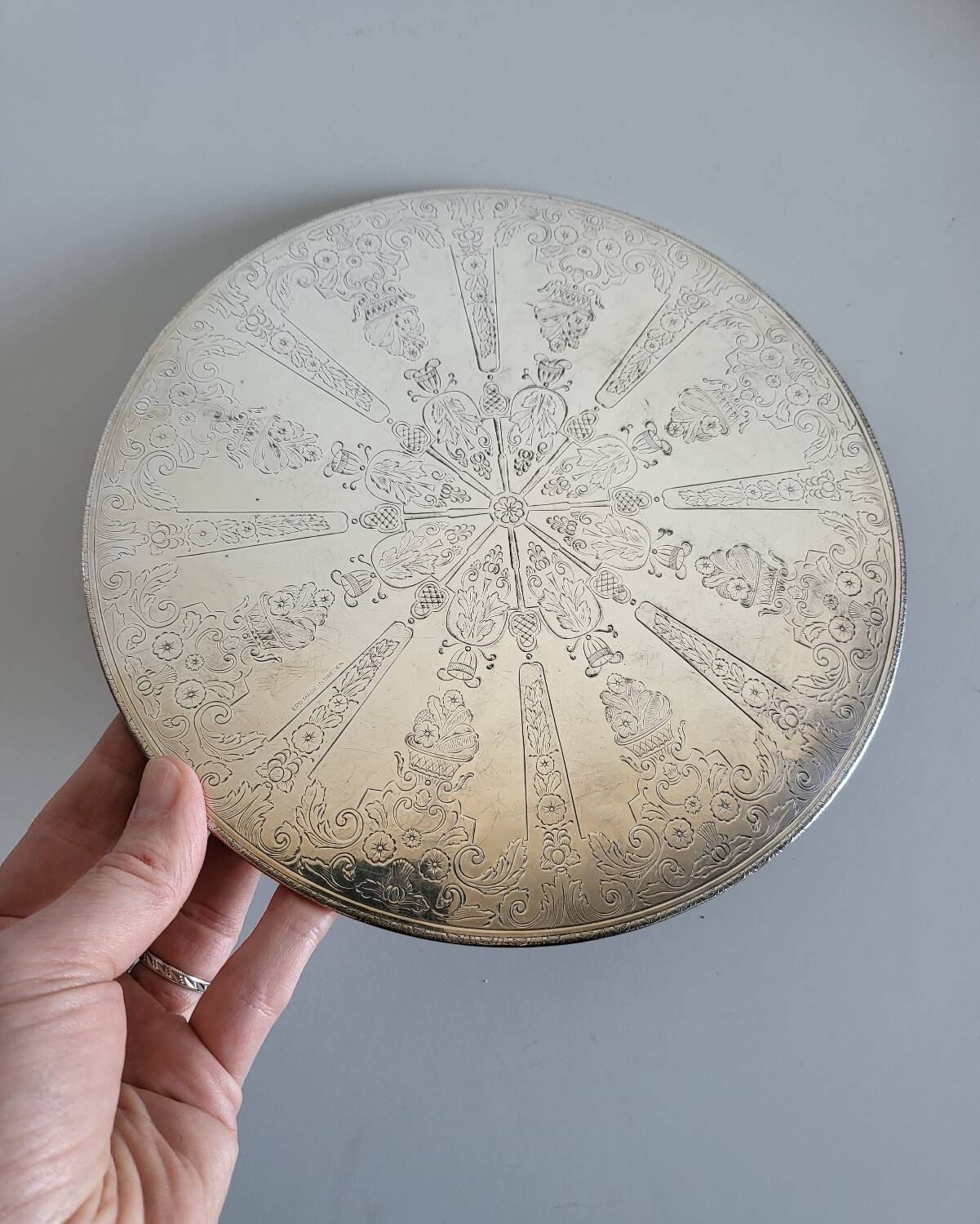 Silver-plated metal trivet EPB made in Sweden
