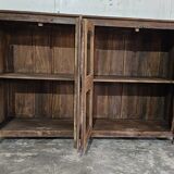 Ancien buffet vitré en teck birman