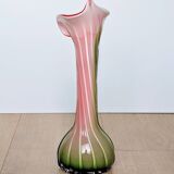 Murano Glass Vase Calla Lily - blown ribbed floral - Italy - Art Deco - 1970-1980