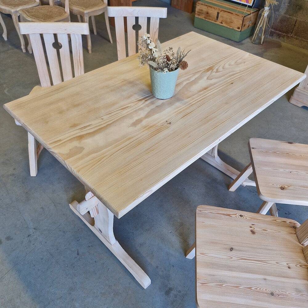 Solid pine table and chairs set