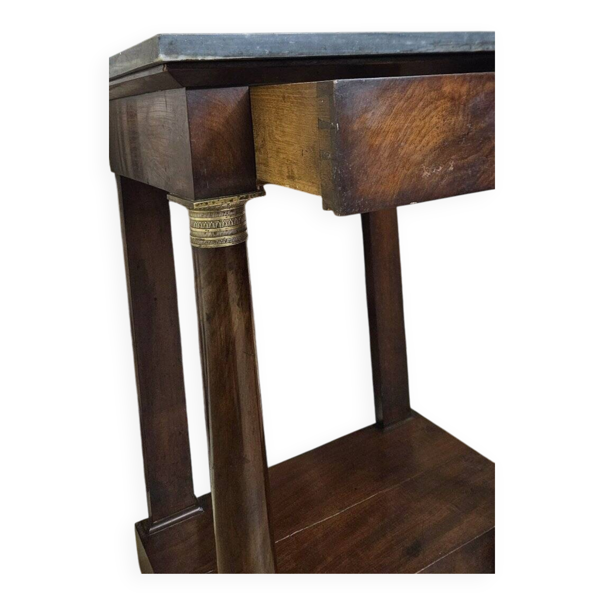 Console in mahogany and marble, Empire period