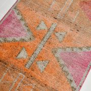 3x11 Shades Of Pink Antique Runner Rug, Handmade Runner Rug, 96x329Cm