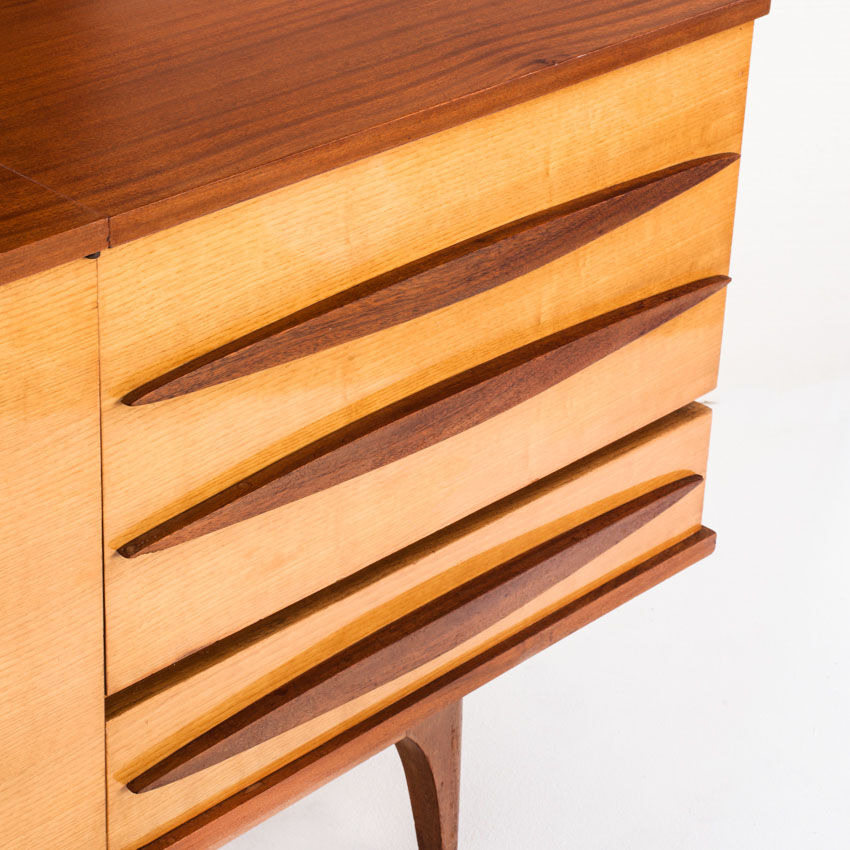 Buffet - vintage sideboard in two tones of wood - France, 1960s