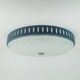 Rare large ceiling light by hillebrand 1960s textured glass blue metal fram