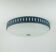 Rare large ceiling light by hillebrand 1960s textured glass blue metal fram