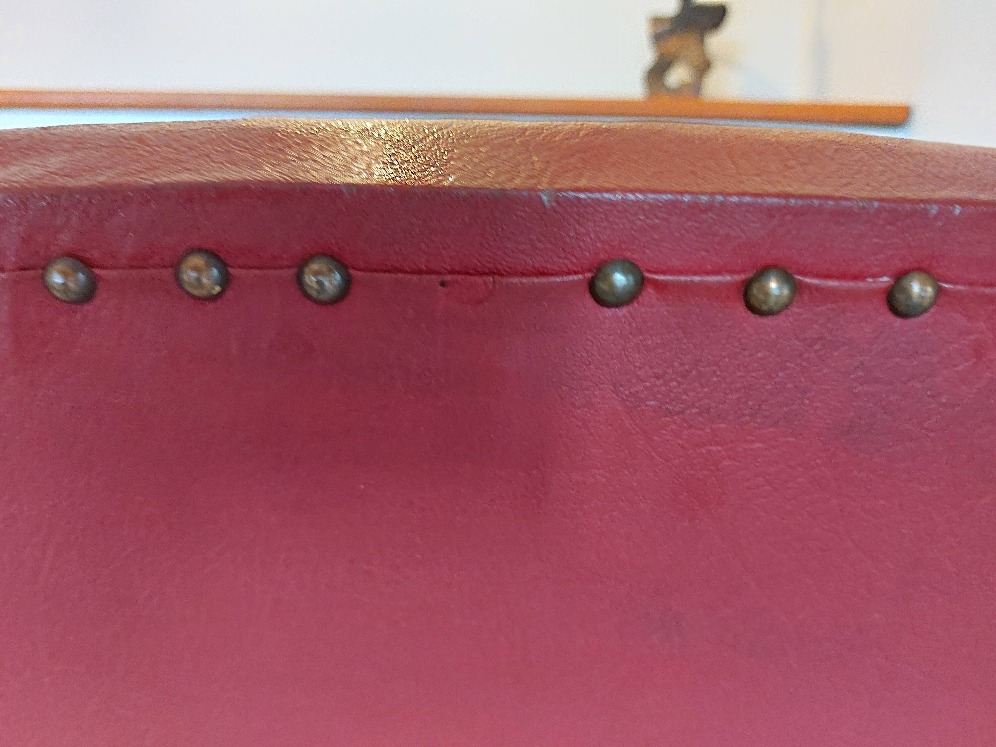 Raspberry red art deco armchair