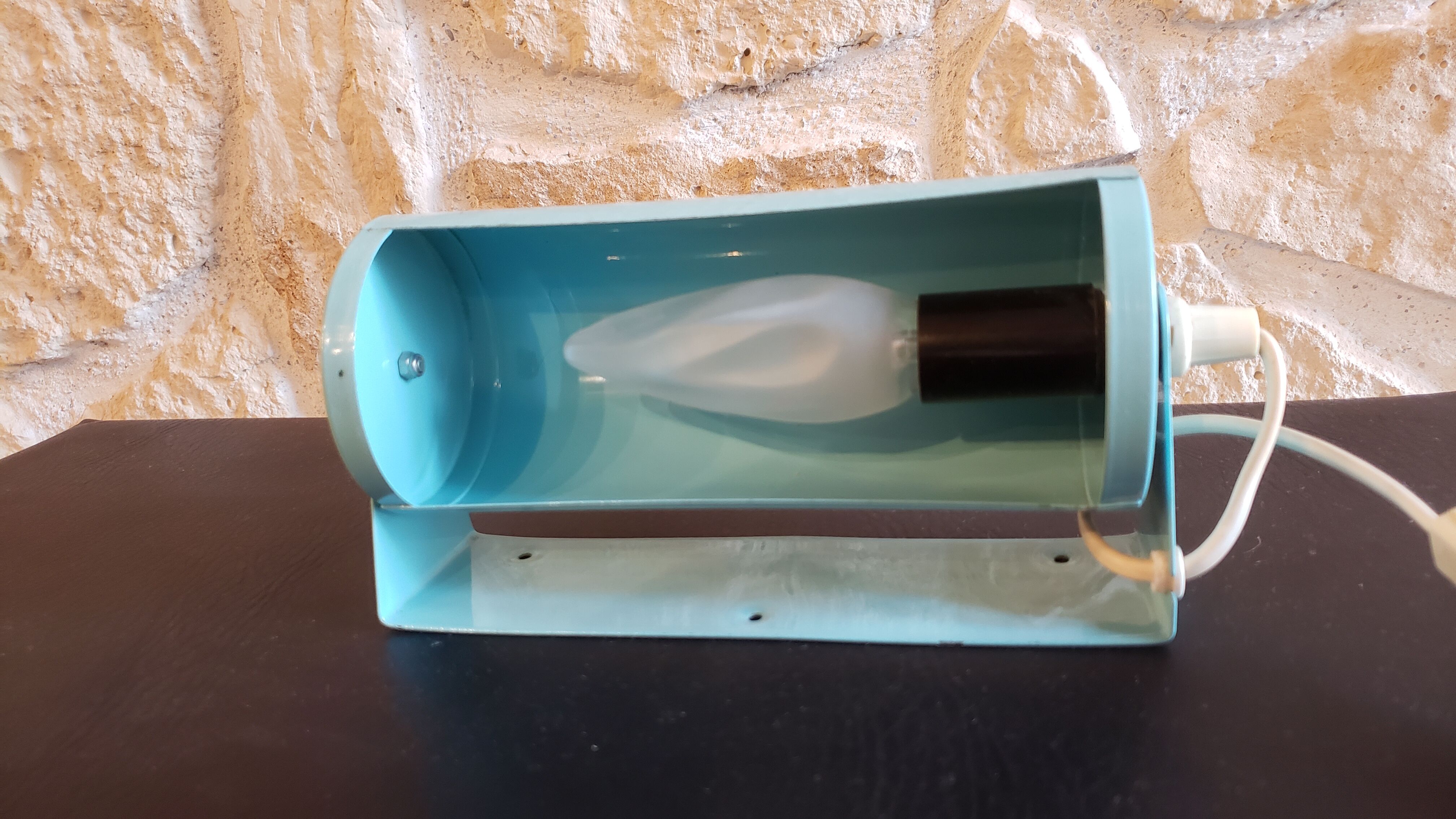 Vintage blue tilting wall lamp