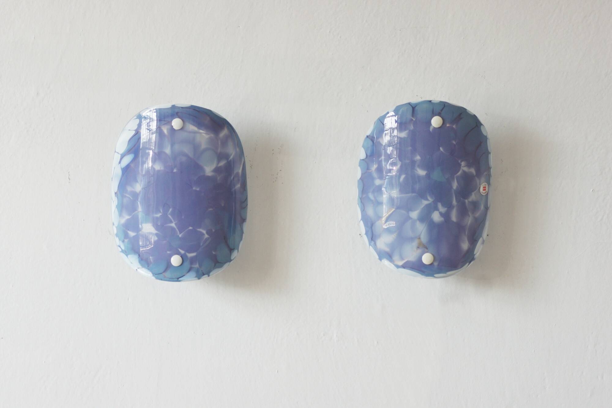 Appliques murales en verre scandinaves d'El Light, ensemble de 2