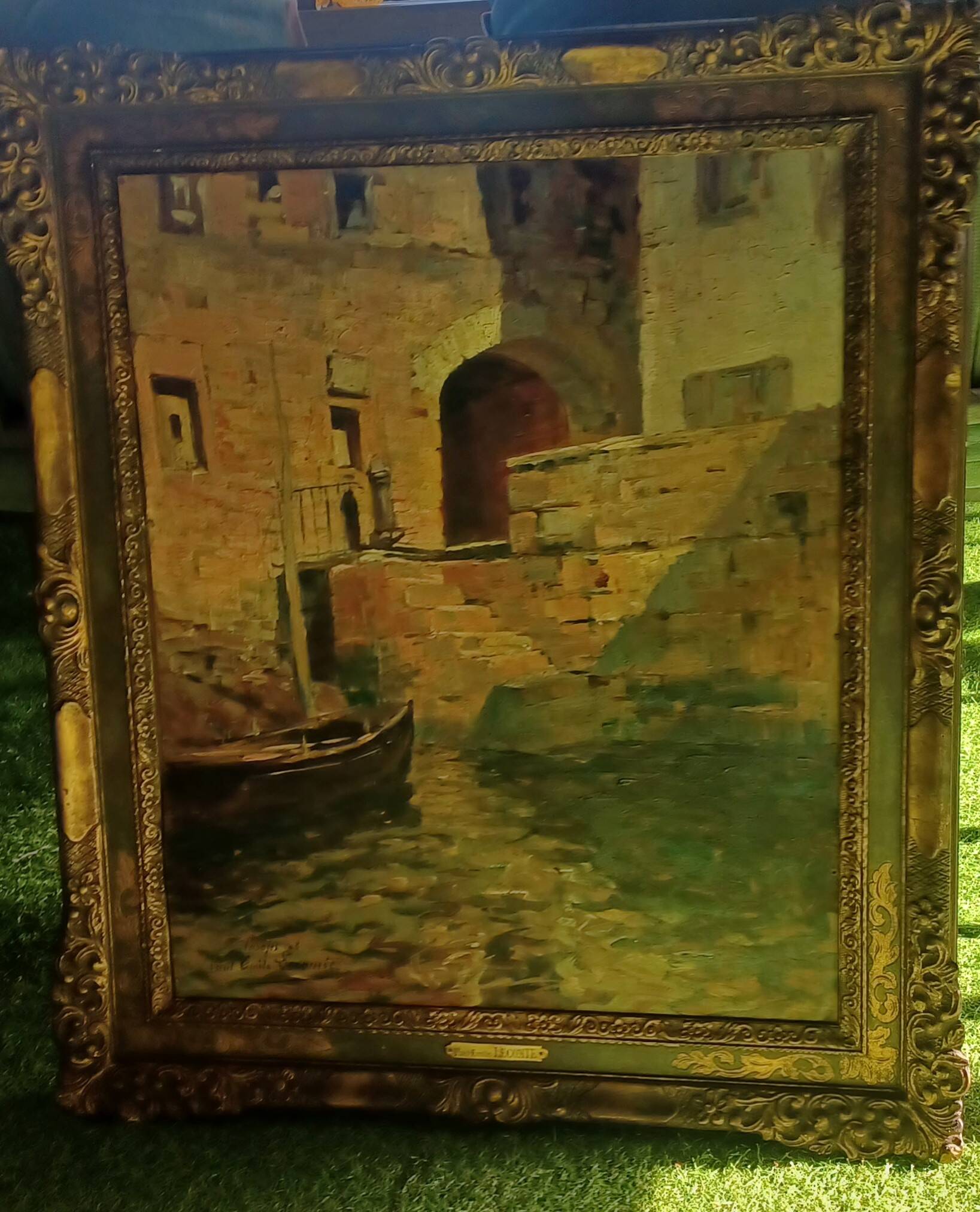 Vintage French art painting by Paul Emile Lecomte - oil on panel
