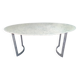 Carrara marble and chrome dining table, vintage Italy, 70s style