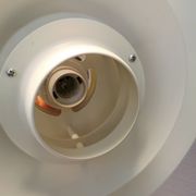 Danish Hanging lamp in white lacquered metal (not shiny white more cracked white) 1980s