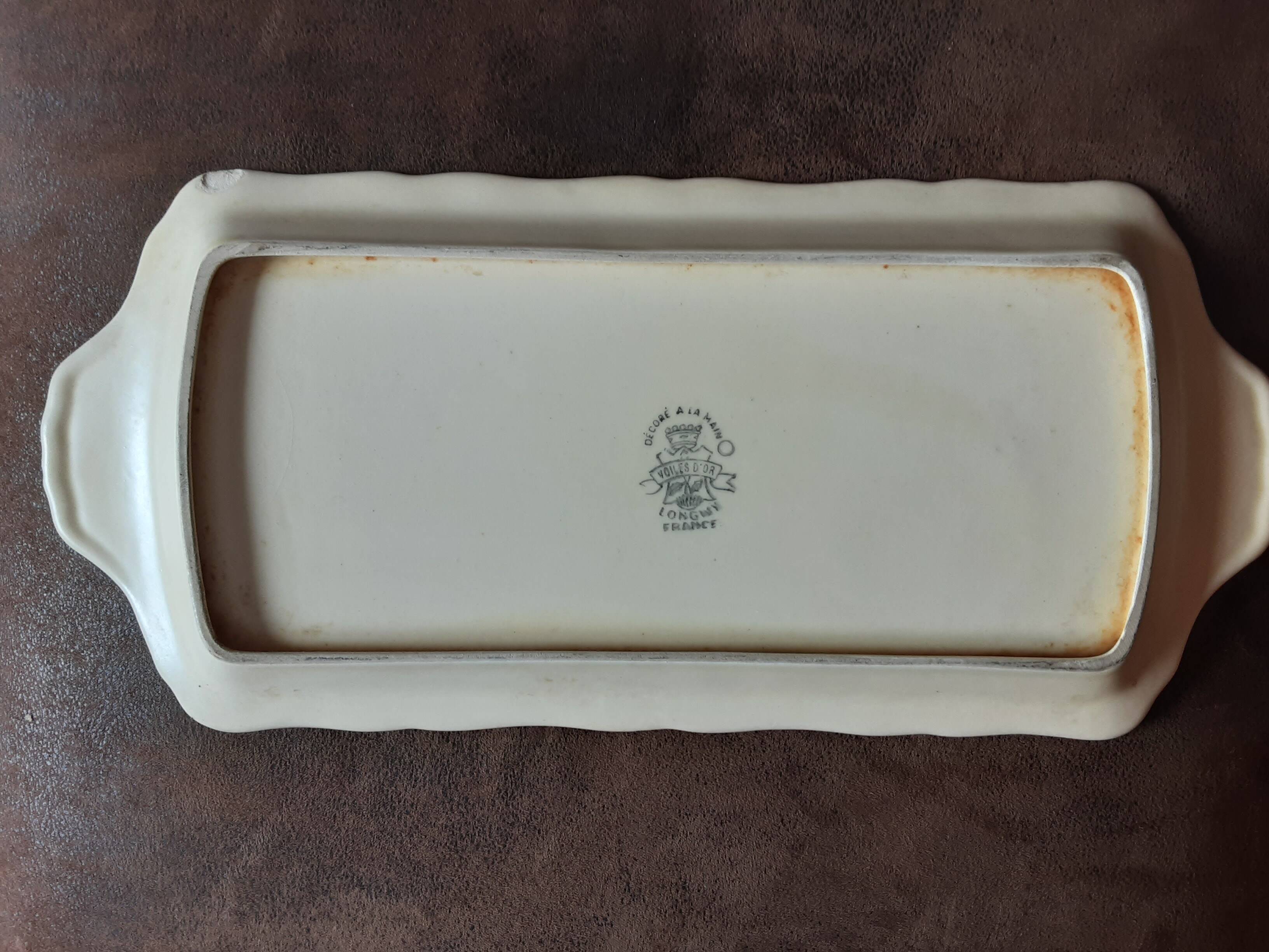 Longwy Voiles d'or rectangular dish