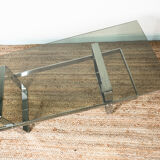 Glass and chrome coffee table