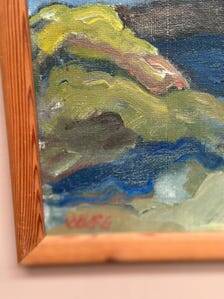 Swedish Oil on Canvas – “Landscape II” by Stig Delang –Vintage & Framed