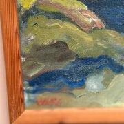 Swedish Oil on Canvas – “Landscape II” by Stig Delang –Vintage & Framed