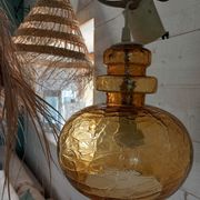 Vintage molded glass pendant light