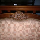 2-seater sofa in wood and fabric