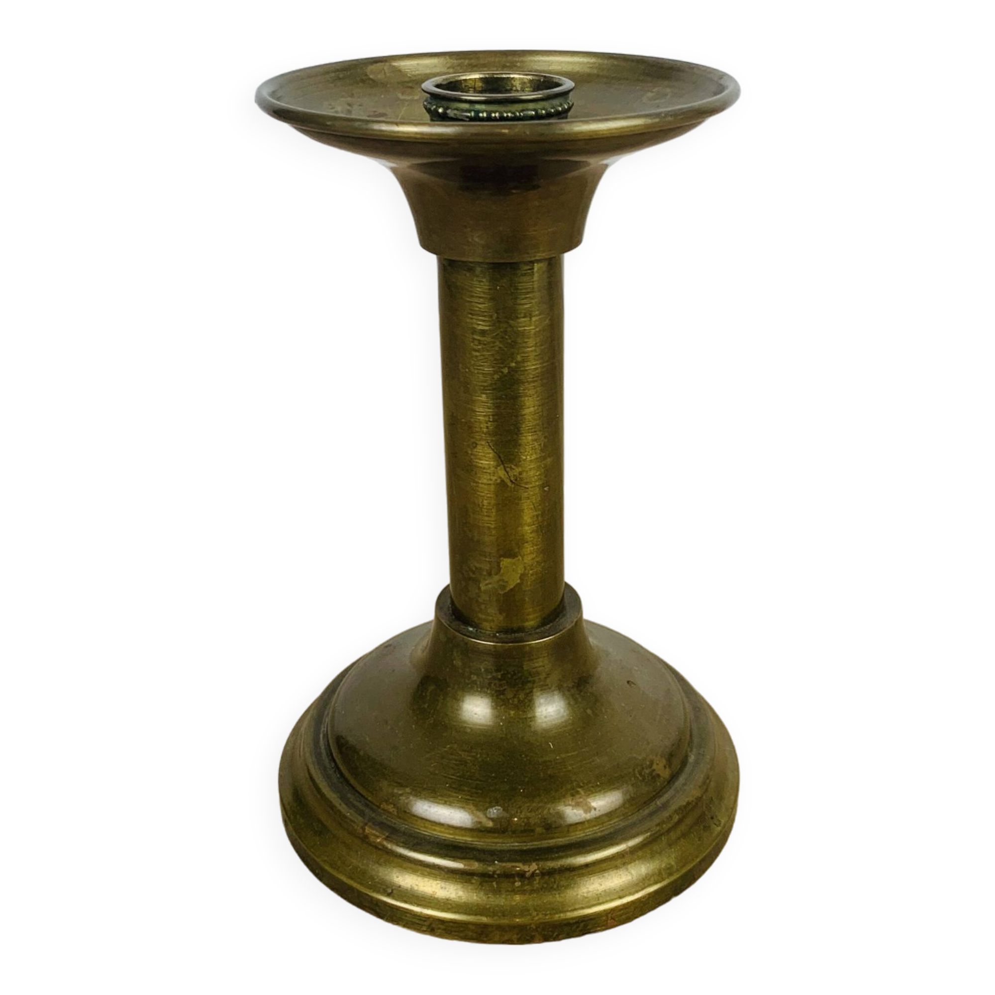 Vintage golden brass candle holder