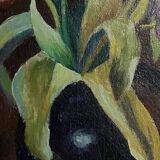Oil on canvas bouquet of tulips 1930 limed frame
