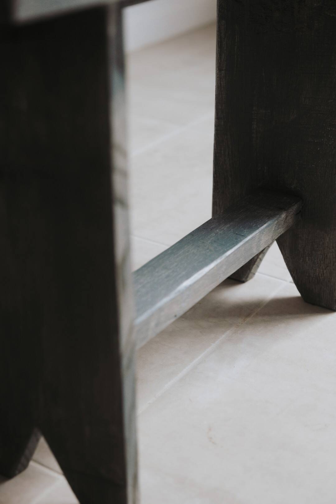 Petit Banc en chêne gris