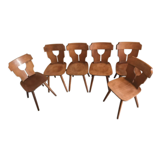 Set of 6 vintage brutalist chairs 1960-1980